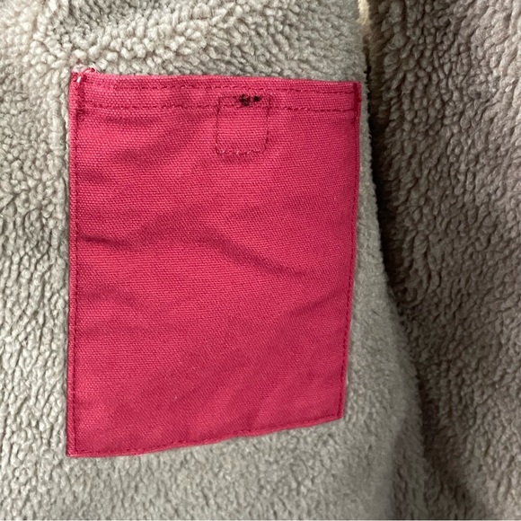 Carhartt Sherpa Lined Duck Canvas Mock Neck Vest Jacket Sz Med Crab Apple WV001 - Picture 8 of 12